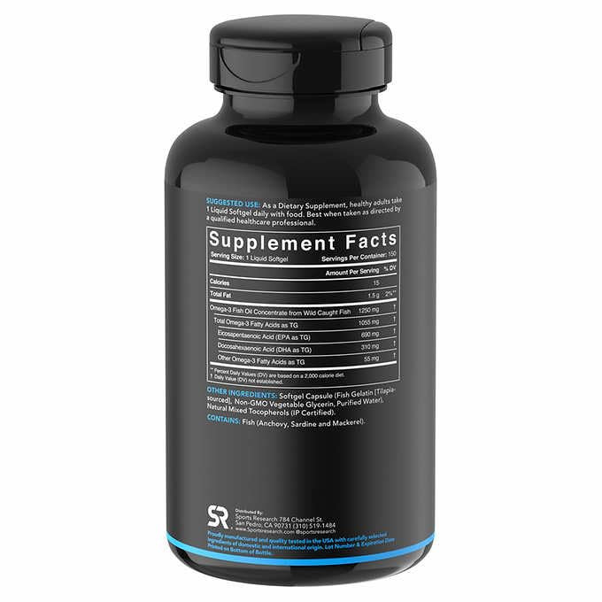 Sports Research Triple Strength Omega 3 Fish Oil