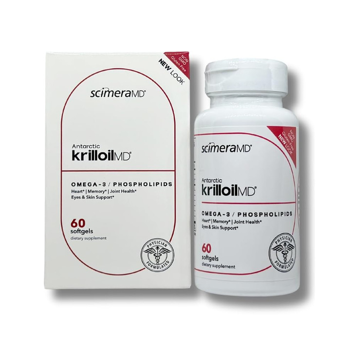 ScimeraMD KrillOilMD Antarctic Krill Oil Omega 3 DHA EPA Supplement
