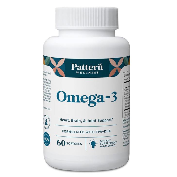 Pattern Wellness Omega 3 Softgels - Pure Fish Oil Formula