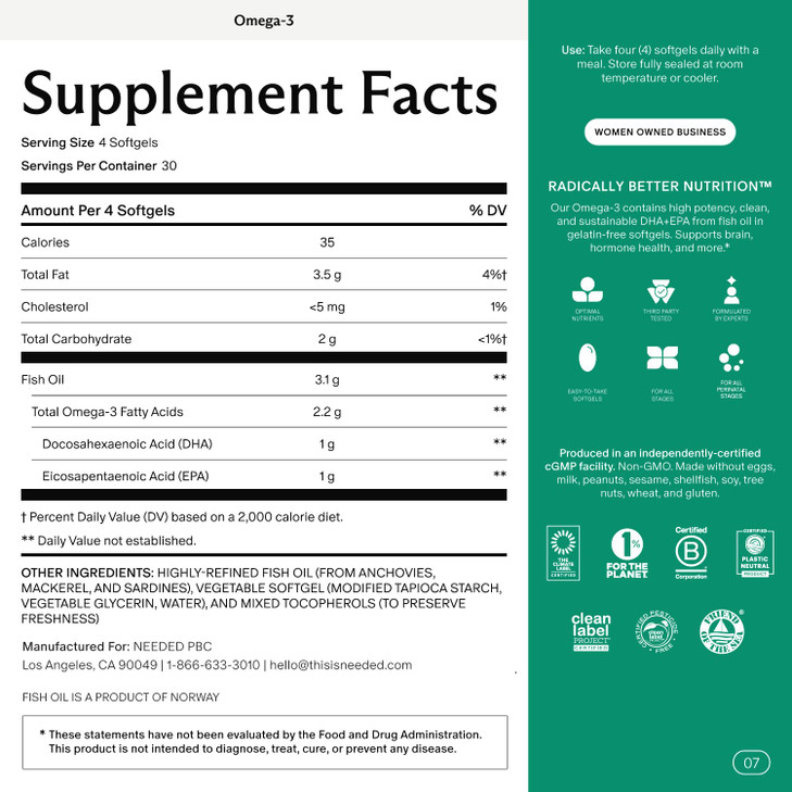 Needed. Prenatal Omega-3