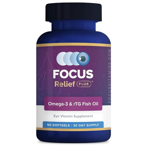 Focus Relief Plus Formula for Dry Eyes (90 ct. 30 Day Supply) Omega 3 Supplemen