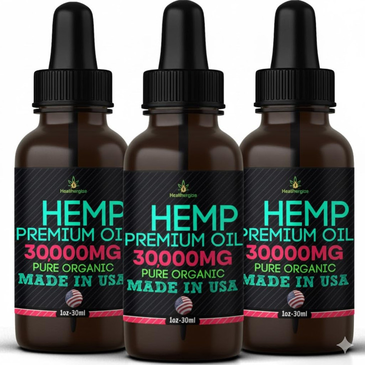 Hemp Oil -3 Pack-High Potensy Hemp Seed Oil-Made in USA, Organic Hempoil, Full