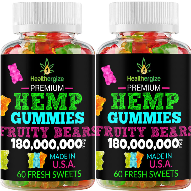 2PACK Hemp Gummies Premium Hemp Gummy Bears-for Sleep, Calm, Relax-Omega Hemp