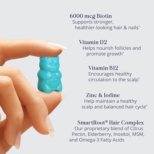 SugarBearPro Hair Vitamin Gummy 1 Month Supply, Extra Strength Biotin 6000mcg
