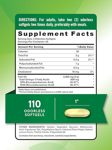 Nature's Truth Fish Oil 2000mg - 110 Softgels