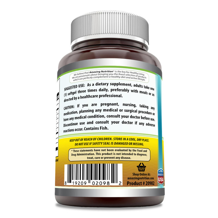 Amazing Omega Fish Oil 1000 mg Softgels Supplement