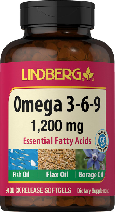 Lindberg Omega 3 6 9 Supplements - 1200mg - 90 Softgels