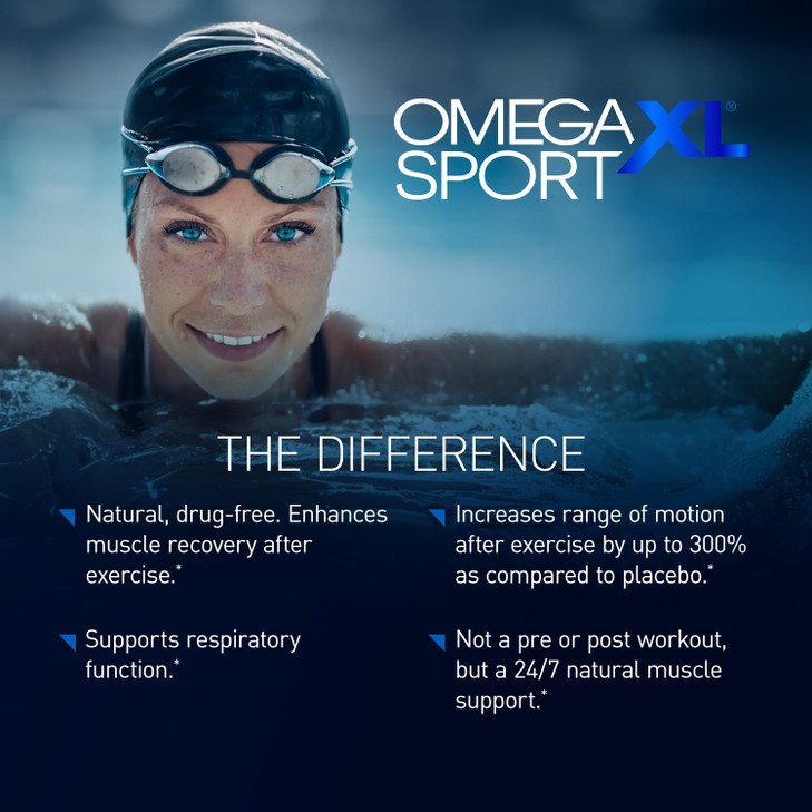 OmegaXL Sport Extra Strength Muscle Recovery Supplement and Respiratory Support