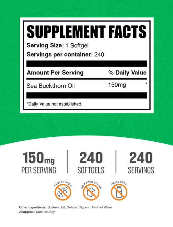 BulkSupplements.com Sea Buckthorn Oil Softgels