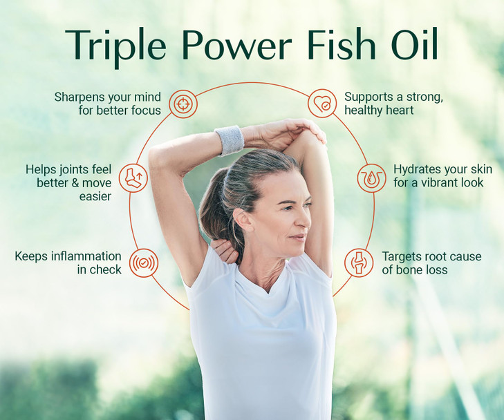 AlgaeCal Triple Power 1200mg EPA & DHA Omega 3 Fish Oil Supplement, Supporting