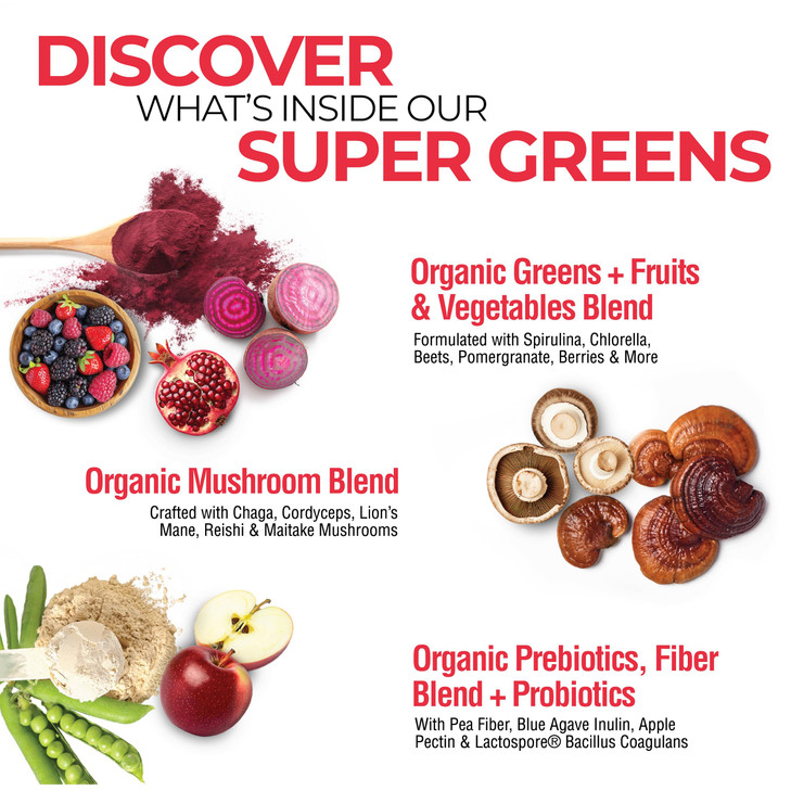 Country Farms Organic Super Greens Berry Flavor, 50 Organic Super Foods, Packed