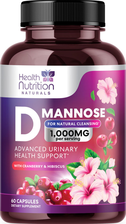 D-Mannose Supplement 1,000mg - with Cranberry, Hibiscus & Dandelion