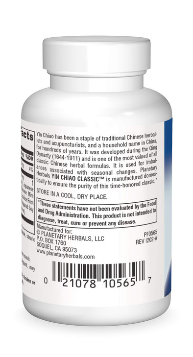Planetary Herbals Yin Chiao Classic Tablets, 450 mg, 30 Count