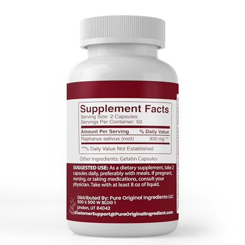 Pure Original Ingredients Black Radish, (100 Capsules) Always Pure, No Additives