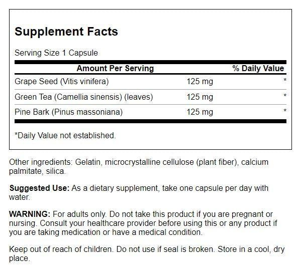 Swanson Grape Seed Green Tea & Pine Bark Complex Health Antioxidant Support