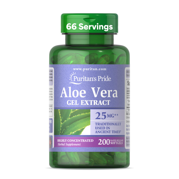 Puritan's Pride Aloe Vera Gel Extract 25 mg (5000mg Equivalent), Highly
