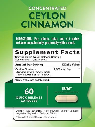 Nature's Truth Ceylon Cinnamon Pill Capsules - 2000mg