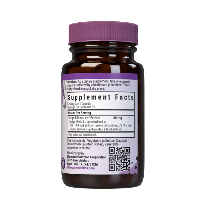 Bluebonnet Ginkgo Biloba Leaf Extract Supplement, 30 Count