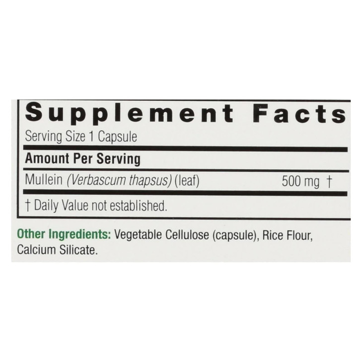 Nature's Answer Mullein Leaf Capsules 90