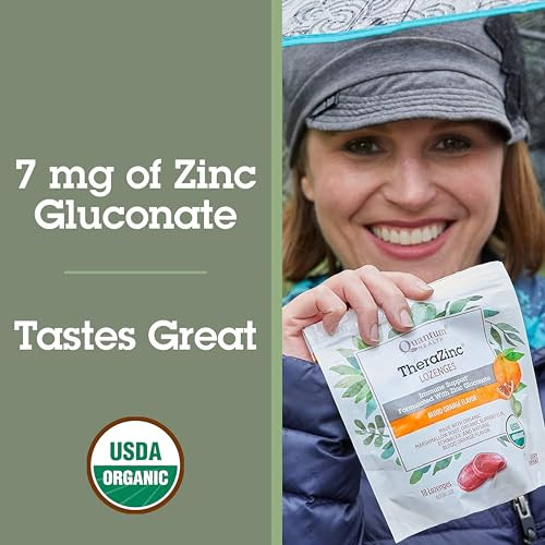 Quantum Health TheraZinc USDA Organic Blood Orange Zinc Lozenges For Adults