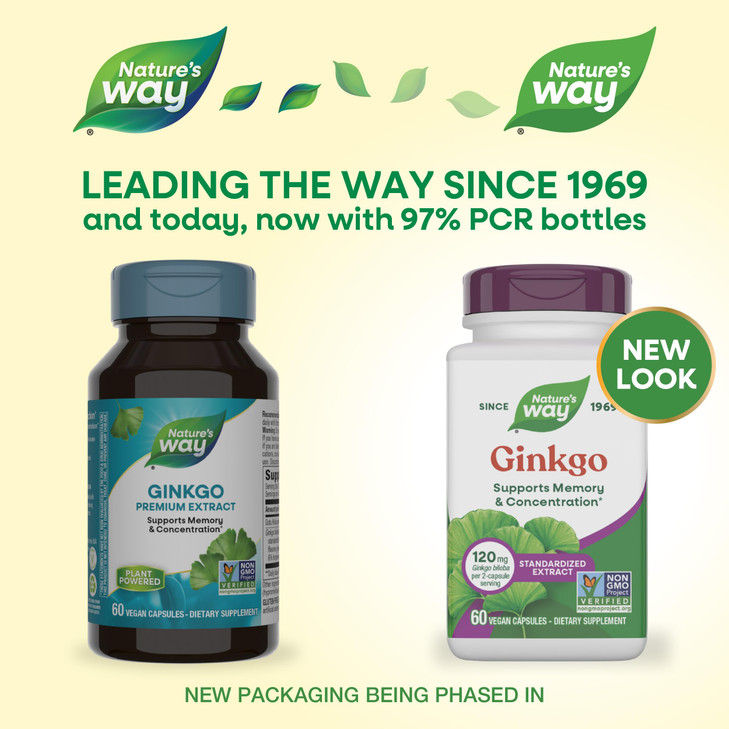 Nature's Way Ginkgo Premium Extract, Supports Memory & Concentration*, 120 mg