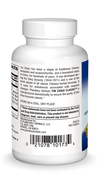Planetary Herbals Yin Chiao Classic Tablets, 450 mg, 60 Count