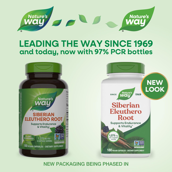 Nature's Way Premium Herbal Siberian Eleuthero Root Supplement, Supports