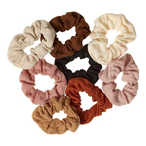 Goody Ouchless Womens Hair Scrunchie - 8 Count, Neutral - Suitable for All Hair Types - Pain-Free Hair Accessories for Women Perfect for Long Lasting