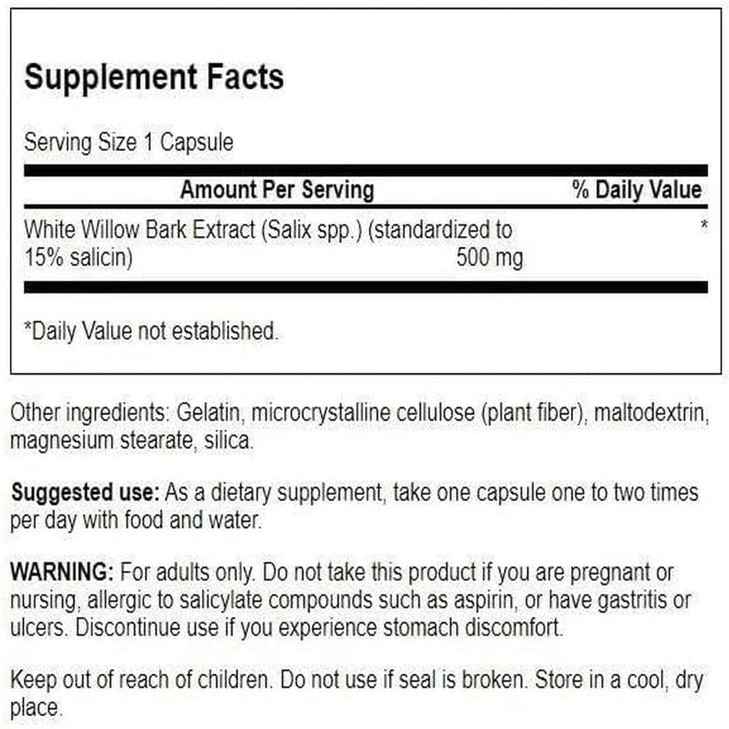 Swanson White Willow Bark Extract - Promotes Joint Support and Muscle Relief