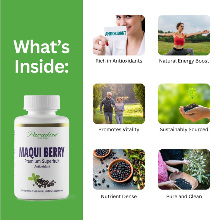 Paradise Herbs, Organic Maqui Berry Extract, 400 mg, Fresh, Freeze-Dried
