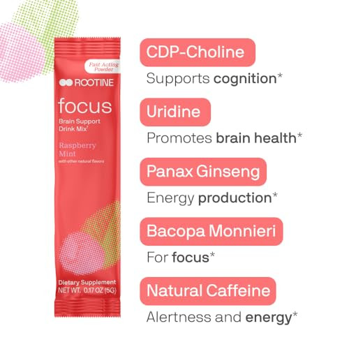 Rootine Focus All Natural Drink Mix for Brain Support, Supplements to Help Boost