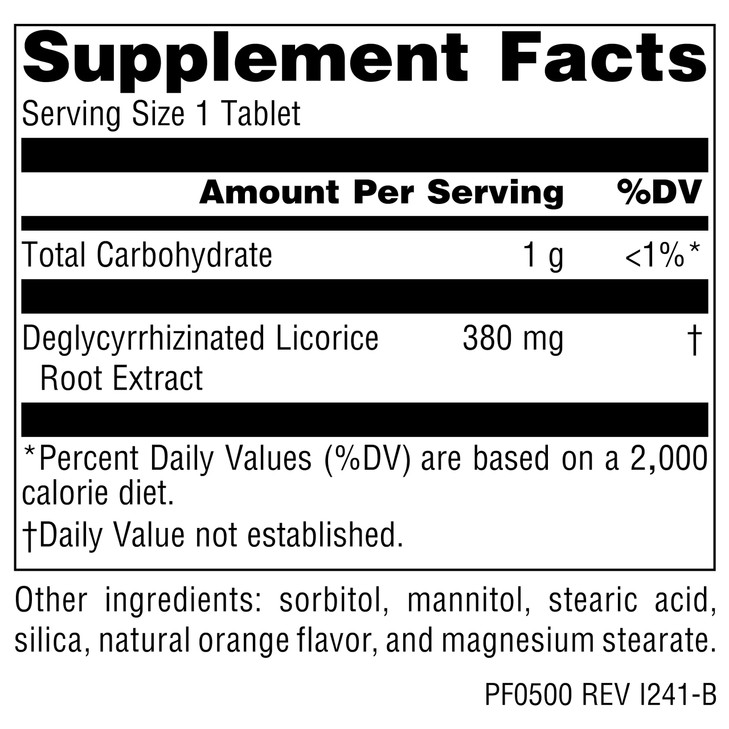 Planetary Herbals DGL Licorice Tablets, 100 Count