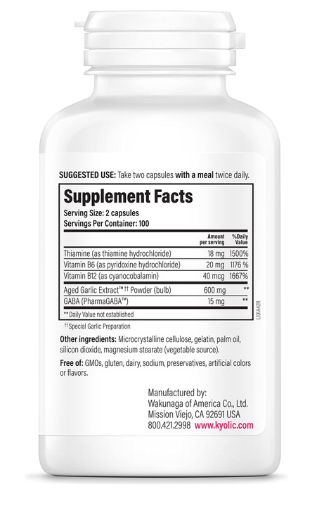 Kyolic Aged Garlic Extract Formula 101, Stress and Fatigue Relief*, 200