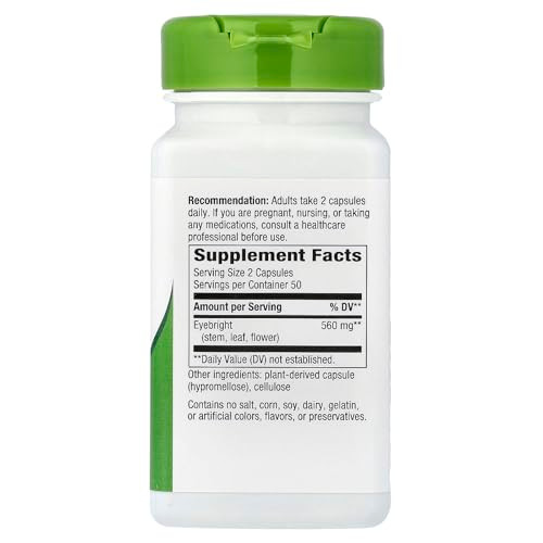 Nature's Way Eyebright Herb, 860 mg per Serving, 100 Vegan Capsules