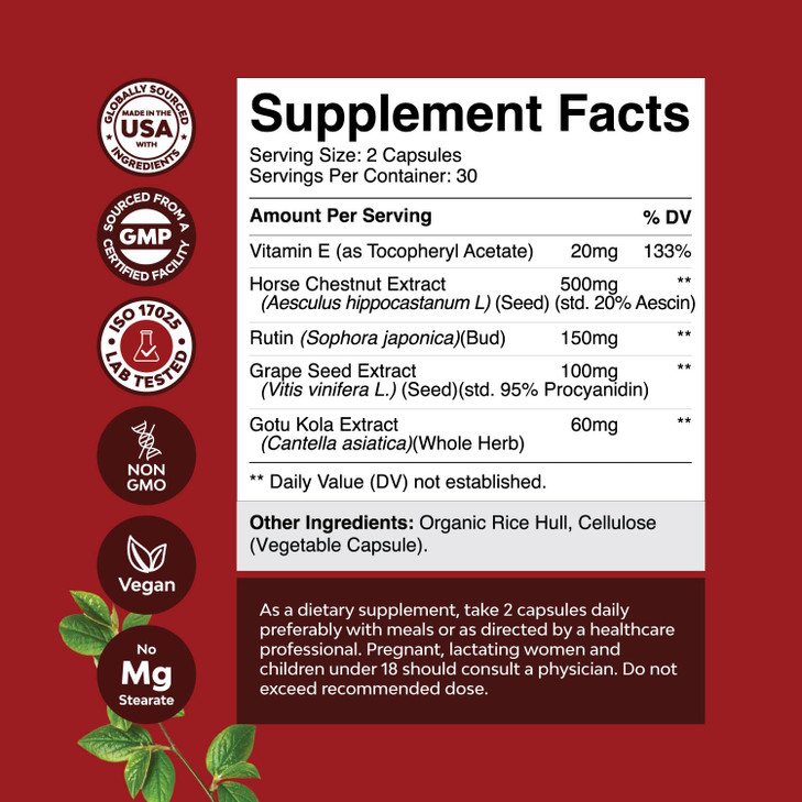 Natures Craft Vein Support Supplements Leg and Veins