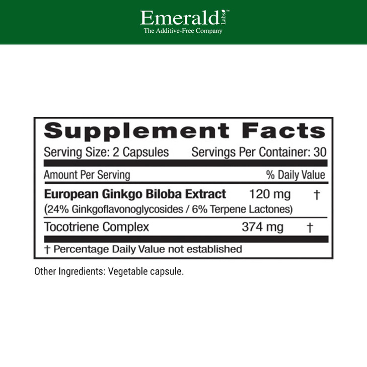 EMERALD LABS Ginkgo Biloba Extract - Brain Health Supplement