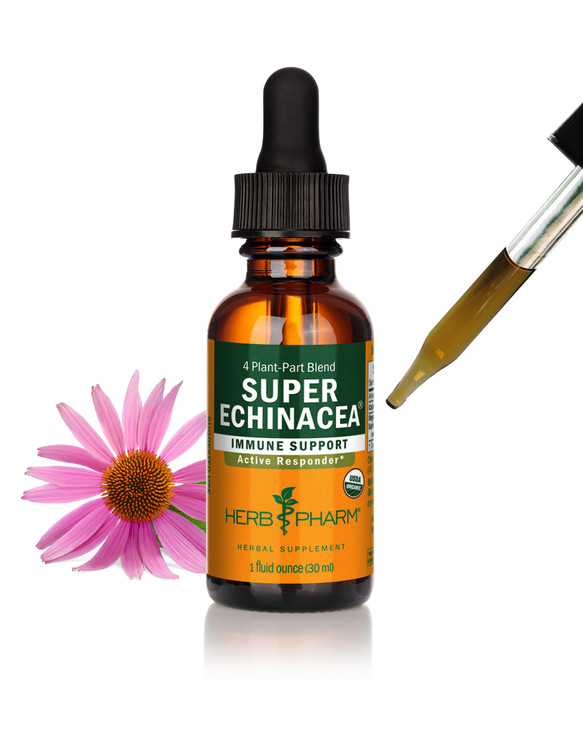 Herb Pharm Certified Organic Super Echinacea Liquid Extract for Active Immune