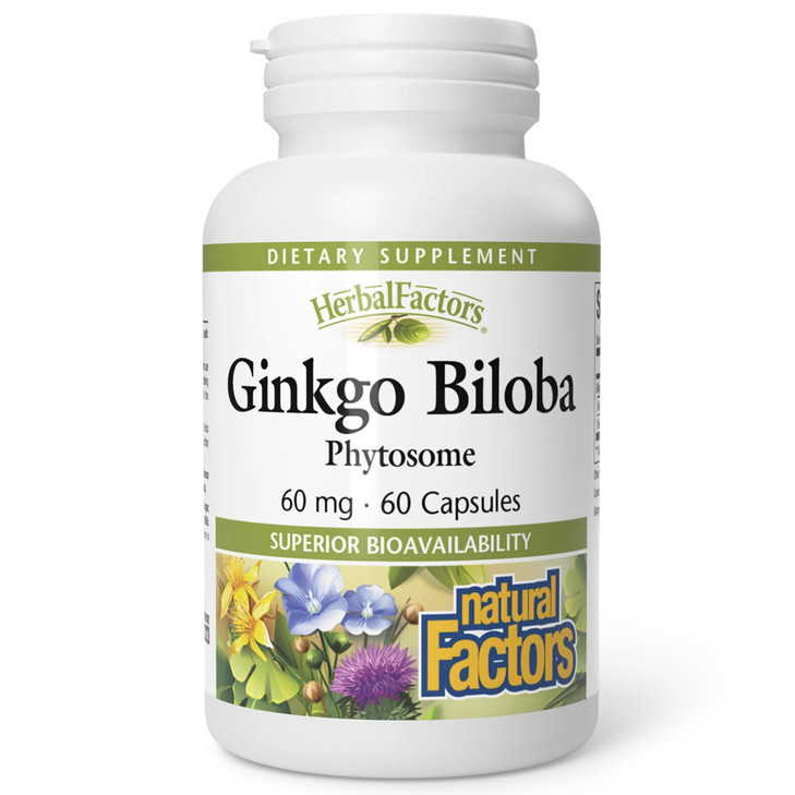 HerbalFactors by Natural Factors, Ginkgo Biloba Phytosome, Supports Circulation