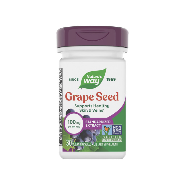 Nature's Way Grape Seed Standardized Extract, Supports Healthy Skin and Veins*