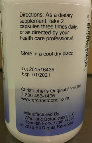 Christopher's Original Formulas Bilberry Eye - 435 mg, 100 Vegetarian Capsules