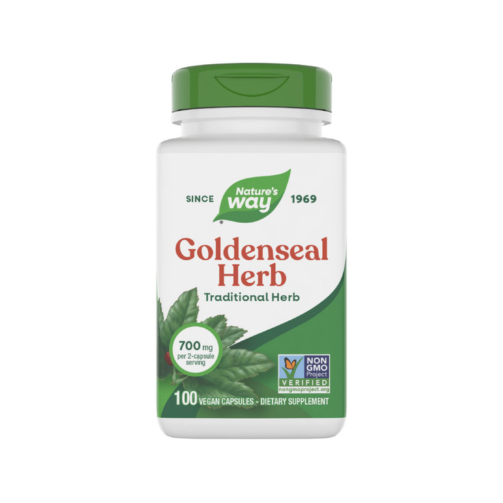 Nature's Way Goldenseal, Traditional Herb, 700 mg per 2-Capsule Serving, Non-GMO
