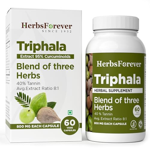 Herbsforever Triphala Capsules Extract Ratio (8:1) 40% Amla, Haritaki &