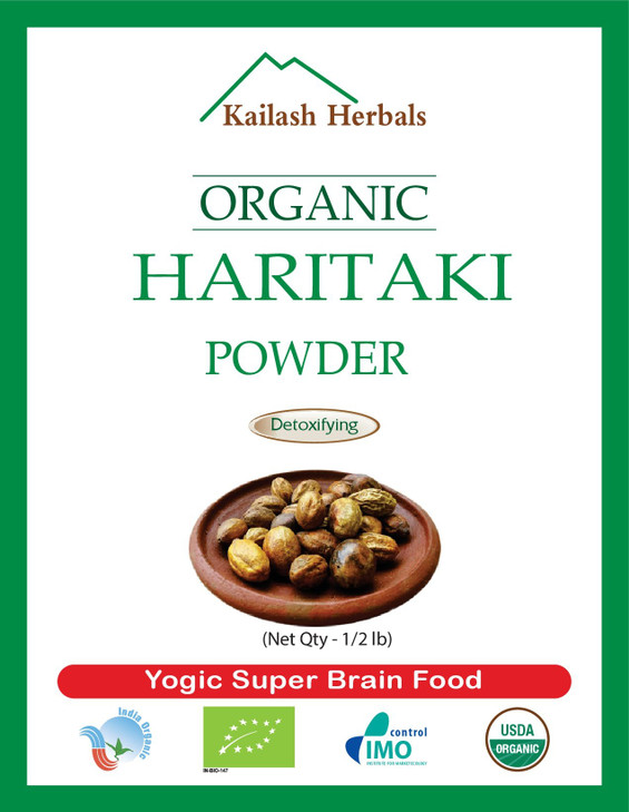 Kailash Herbals Organic Haritaki Powder USDA Certified Organic, 1/2 Pound