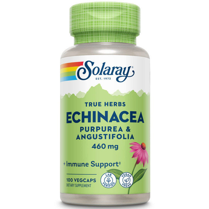 SOLARAY Echinacea Angustifolia & Purpurea Root, Veg Cap (Btl-Plastic) 460mg