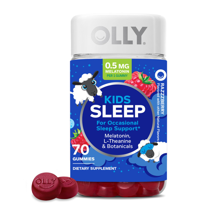 OLLY Kids Sleep Gummies, 0.5mg Melatonin, L Theanine, Chamomile, and Lemon Balm