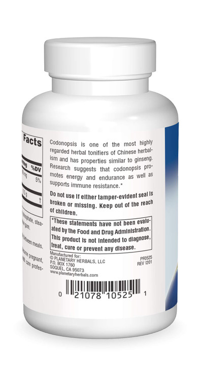 Planetary Herbals Codonopsis Tablets, 750 mg, 60 Count