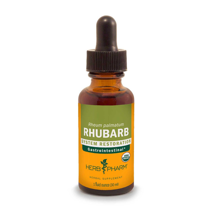 Herb Pharm Certified Organic Rhubarb Liquid Extract for Digestive System