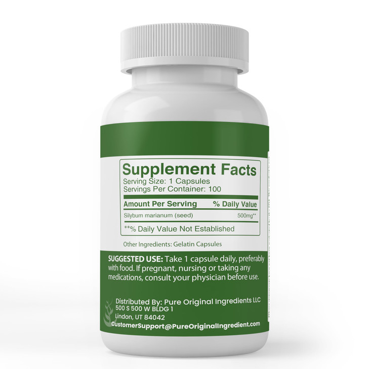 Pure Original Ingredients Milk Thistle (100 Capsules) No Magnesium Or Rice