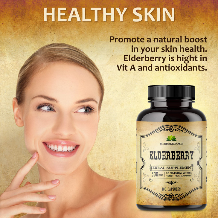 Elderberry Capsules - Natural Black Elderberry Herbal Supplement