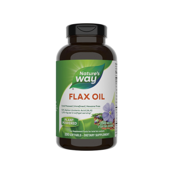 Nature's Way Flax Oil Max Strength, Supports Heart Health*, 200 Softgels
